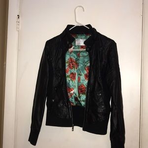 Guess black leather jacket